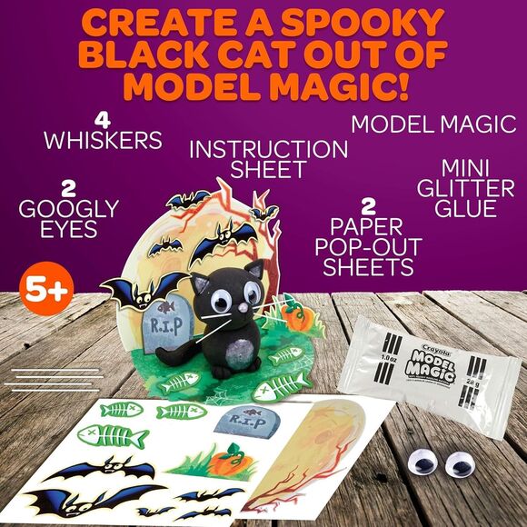 Crayola Halloween Craft Kit Model Clay Magic Black Cat DIY Crafts for Kids - Picture 2 of 7